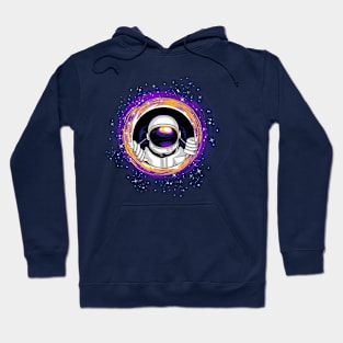 astronaut looking from a blackhole Hoodie